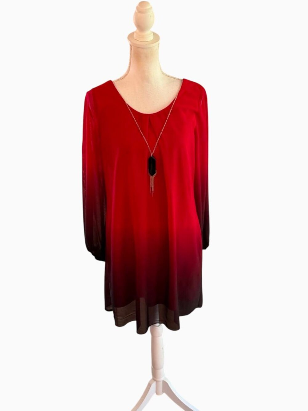 IZ Byer Red-to-Black Ombre Sheath Dress NWT - Picture 3 of 4